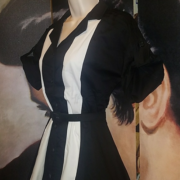 Tatyana Retro 1950's Bettie Page Embroidered Logo Bowling Dress w White Panels - Picture 6 of 8